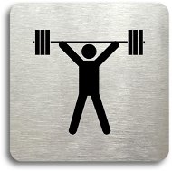 Accept Pictogram "fitness VI" (80 × 80 mm) (silver plate - black print without frame) - Sign