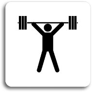 Accept Pictogram "fitness VI" (80 × 80 mm) (white plate - black print without frame) - Sign