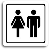 Accept Pictogram "WC women, men" (80 × 80 mm) (white plate - black print) - Sign