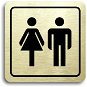 Accept Pictogram "WC women, men" (80 × 80 mm) (gold plate - black print) - Sign