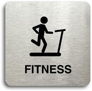 Accept Pictogram "fitness IV" (80 × 80 mm) (silver plate - black print without frame) - Sign