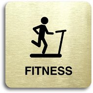 Accept Pictogram "fitness IV" (80 × 80 mm) (gold plate - black print without frame) - Sign