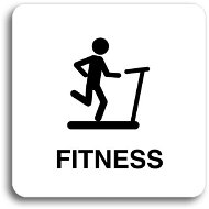 Accept Pictogram "fitness IV" (80 × 80 mm) (white plate - black print without frame) - Sign