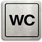 Accept Pictogram "WC" (80 × 80 mm) (silver plate - black print) - Sign