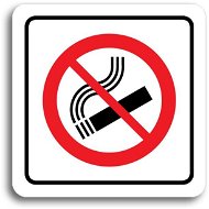 Accept Piktogram „zákaz fajčenia“ (80 × 80 mm) (biela tabuľka – farebná tlač) - Ceduľa