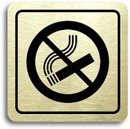 Accept Piktogram "zákaz kouření" (80 × 80 mm) (zlatá tabulka - černý tisk) - Cedule