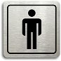 Accept Piktogram "WC muži" (80 × 80 mm) (stříbrná tabulka - černý tisk) - Cedule