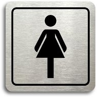 Accept Piktogram "WC ženy" (80 × 80 mm) (stříbrná tabulka - černý tisk) - Cedule