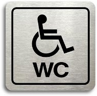 Accept Piktogram „WC invalidi“ (80 × 80 mm) (strieborná tabuľka – čierna tlač) - Ceduľa