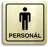Accept Pictogram "Toilet Men Staff" (80 × 80 mm) (gold plate - black print) - Sign
