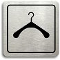Accept Pictogram "cloakroom" (80 × 80 mm) (silver plate - black print) - Sign