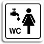 Accept Pictogram "washroom, women's toilet" (80 × 80 mm) (white plate - black print) - Sign