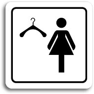 Accept Pictogram "women's changing room" (80 × 80 mm) (white plate - black print) - Sign