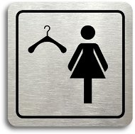 Accept Pictogram "women's dressing room" (80 × 80 mm) (silver plate - black print) - Sign