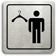 Sign Accept Pictogram "men's changing room" (80 × 80 mm) (silver plate - black print) - Cedule
