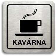 Accept Pictogram "café" (80 × 80 mm) (silver plate - black print) - Sign