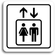 Accept Elevator pictogram (80 × 80 mm) (white plate - black print) - Sign