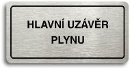 Sign Accept Pictogram "MAIN GAS CAP" (160 × 80mm) (Silver Plate - Black Print) - Cedule