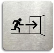 Accept Pictogram "Emergency exit VII" (80 × 80 mm) (silver plate - black print without frame) - Sign