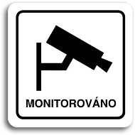 Accept "monitored" pictogram (80 × 80 mm) (white plate - black print) - Sign