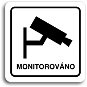 Accept "monitored" pictogram (80 × 80 mm) (white plate - black print) - Sign