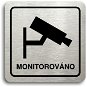 Accept Piktogram "monitorováno" (80 × 80 mm) (stříbrná tabulka - černý tisk) - Cedule