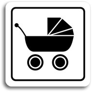 Accept Pictogram "pram" (80 × 80 mm) (white plate - black print) - Sign