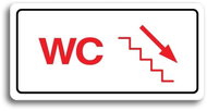 Accept Pictogram "WC RIGHT DOWN" (160 × 80mm) (White Plate - Colour Print) - Sign