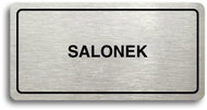 Accept Pictogram "SALON" (160 × 80mm) (Silver Plate - Black Print) - Sign