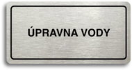 Accept Pictogram "WATER TREATMENT PLANT" (160 × 80mm) (Silver Plate - Black Print) - Sign