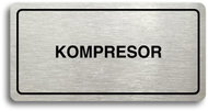 Accept Pictogram "COMPRESSOR" (160 × 80mm) (Silver Plate - Black Print) - Sign