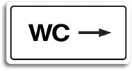 Accept Pictogram "WC RIGHT" (160 × 80mm) (White Plate - Black Print) - Sign