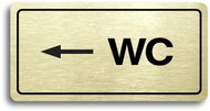 Accept Pictogram "WC LEFT" (160 × 80mm) (Gold Plate - Black Print) - Sign