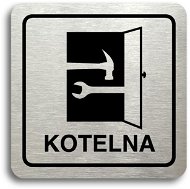 Accept Pictogram "boiler room" (80 × 80 mm) (silver plate - black print) - Sign