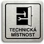 Accept Pictogram "technical room" (80 × 80 mm) (silver plate - black print) - Sign