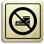 Accept "No shoes" pictogram (80 × 80 mm) (gold plate - black print) - Sign