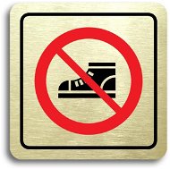 Accept Piktogram „zákaz vstupu v obuvi“ (80 × 80 mm) (zlatá tabuľka – farebná tlač) - Ceduľa