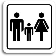 Accept Piktogram „rodiny s deťmi“ (80 × 80 mm) (biela tabuľka – čierna tlač) - Ceduľa
