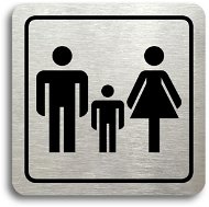 Accept Pictogram "families with children" (80 × 80 mm) (silver plate - black print) - Sign