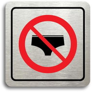 Accept "No swimwear" pictogram (80 × 80 mm) (silver plate - colour print) - Sign