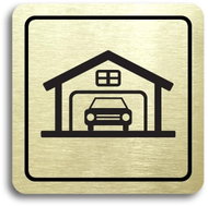Accept Pictogram "garage" (80 × 80 mm) (gold plate - black print) - Sign