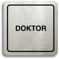 Accept Pictogram "Doctor" (80 × 80 mm) (silver plate - black print) - Sign