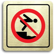 Accept "No jumping into water" pictogram (80 × 80 mm) (gold plate - colour print) - Sign