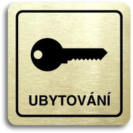 Accept Pictogram "accommodation" (80 × 80 mm) (gold plate - black print) - Sign