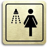 Accept Piktogram „sprcha ženy" (80 × 80 mm) (zlatá tabuľka – čierna tlač) - Ceduľa