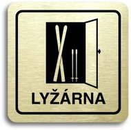 Accept Pictogram "ski room" (80 × 80 mm) (gold plate - black print) - Sign