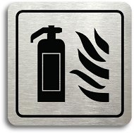 Accept "Fire extinguisher" pictogram (80 × 80 mm) (silver plate - black print) - Sign