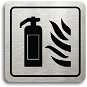 Accept "Fire extinguisher" pictogram (80 × 80 mm) (silver plate - black print) - Sign