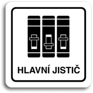 Accept Pictogram "main circuit breaker" (80 × 80 mm) (white plate - black print) - Sign