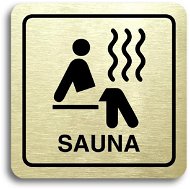 Accept Pictogram "sauna III" (80 × 80 mm) (gold plate - black print) - Sign
